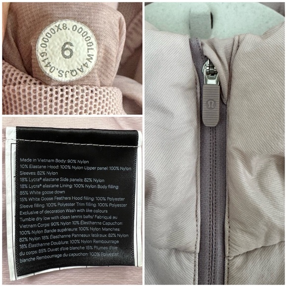 Lululemon Down For It All Jacket in Porcelain Pink size 6 - Picture 15 of 15
